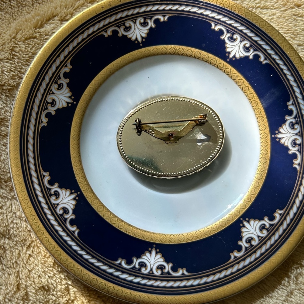 Vintage Petit Point Rose Brooch - Picture 3 of 6
